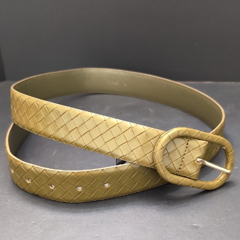 MNG Mango Women's Braided Green Belt,Size M.